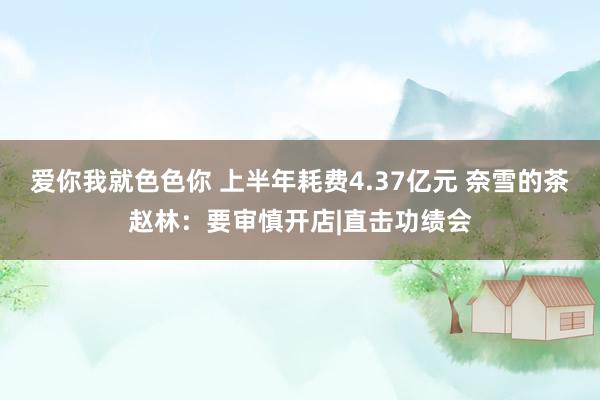 爱你我就色色你 上半年耗费4.37亿元 奈雪的茶赵林：要审慎开店|直击功绩会