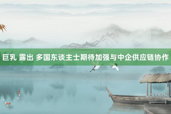 巨乳 露出 多国东谈主士期待加强与中企供应链协作