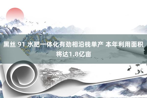 黑丝 91 水肥一体化有劲相沿栈单产 本年利用面积将达1.8亿亩